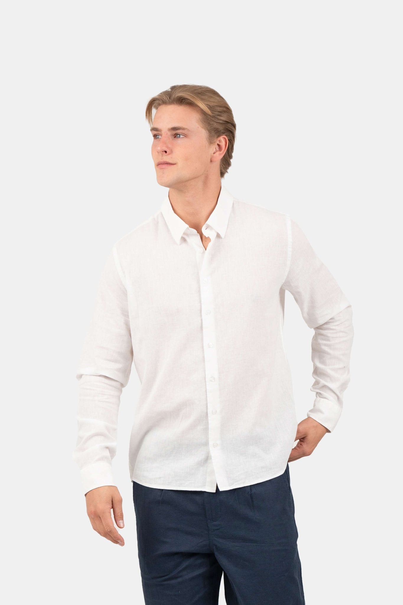 Langærmet Hørskjorte Hvid | Skagen-clothing.dk